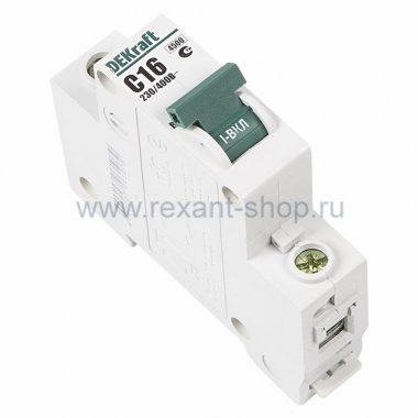 Фотография товара 'Rexant Автомат 1-полюсный 16А 4,5кА 81-0252'