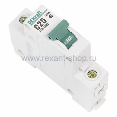 Фотография товара 'Rexant Автомат 1-полюсный 25А 4,5кА 81-0254'
