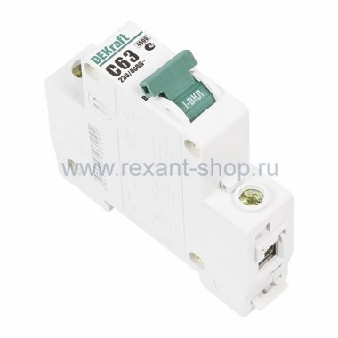 Фотография товара 'Rexant Автомат 1-полюсный 63А 4,5кА 81-0266'