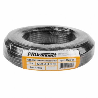 Фотография товара 'Rexant Кабель UTP 4PR 24AWG CAT5e OUTDOOR, 50м 01-0045-3-50'
