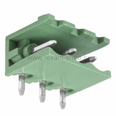 Фотография товара 'Rexant Разьемный клемный блок угловой (2EDGR-03P) 5мм 16-0913-9'