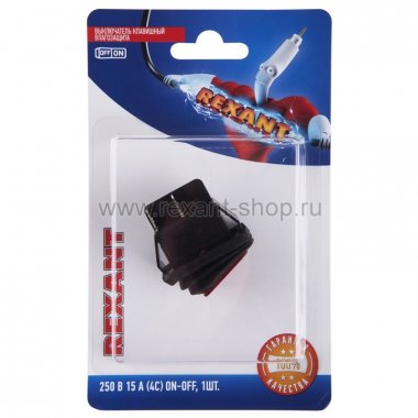 Фотография товара 'Rexant Выключатель клавишный 250V 15А (4с) 06-0307-C'