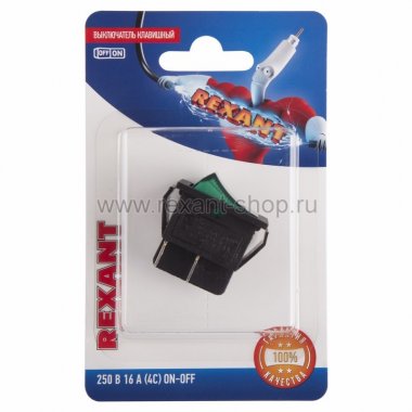 Фотография товара 'Rexant Выключатель клавишный 250V 16А (4с) 06-0304-B'