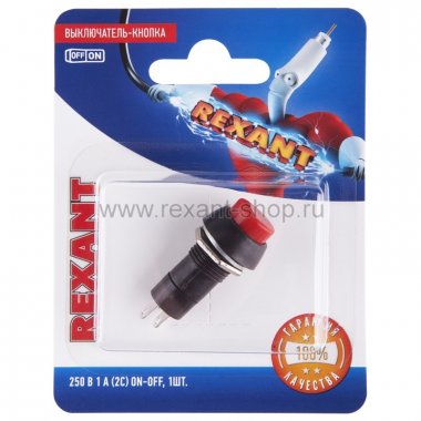 Фотография товара 'Rexant Выключатель-кнопка 250V 1А (2с) 06-0314-A'