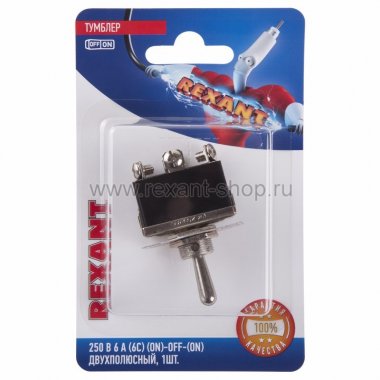 Фотография товара 'Rexant Тумблер 250V 6А (6c) 06-0329-B'