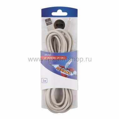 Фотография товара 'Rexant Шнур micro USB, USB-A 3M 06-3155'