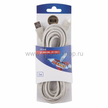 Фотография товара 'Rexant Шнур mini USB, USB-A 3M 06-3157'
