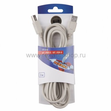 Фотография товара 'Rexant Шнур USB-А, USB-B 3M 06-3151'