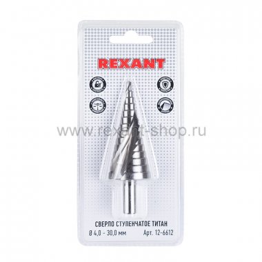 Фотография товара 'Rexant Сверло по жести ступенчатое ТИТАН 4,0 - 30,0 мм 12-6612'
