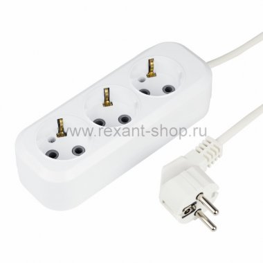 Фотография товара 'Rexant Удлинитель 3 гнезда с заземлением 11-9502'