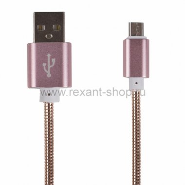 Фотография товара 'Rexant USB кабель microUSB, шнур в металлической оплетке 18-4223'