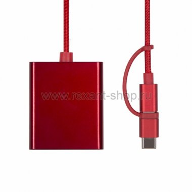 Фотография товара 'Rexant Шнур-адаптер HDTV 3 в 1 для iPhone/Type C/microUSB 18-4502-9'