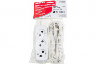Фотография товара 'Rexant 11-2250_ Удлинитель STANDARD 3 гнезда, 10м, 2х0,5мм?, б/з'