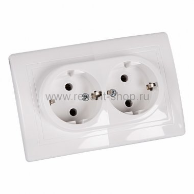 Фотография товара 'Rexant Розетка скрытой установки, двойная, с З/К 78-0101'