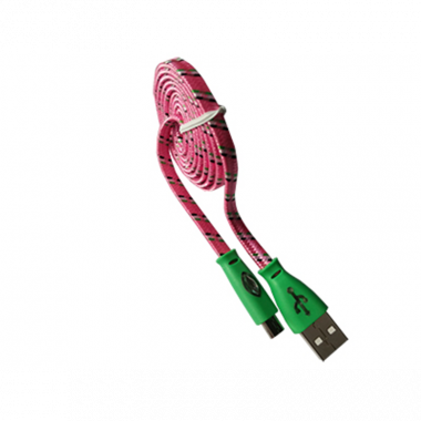 Фотография товара 'Rexant 18-4256 USB кабель светящиеся разъемы microUSB шнур шелк плоский1М'