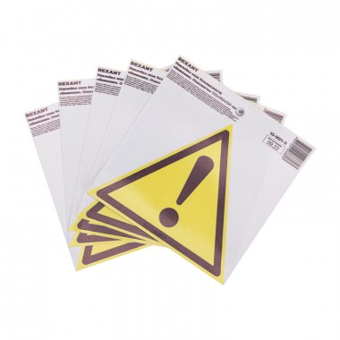 Фотография товара 'Rexant 55-0021-3 Наклейка знак безопасности «Внимание. Опасность» с хедером; 150х150х150 мм'