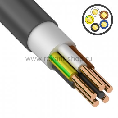 Фотография товара 'Rexant Кабель силовой медный ВВГнг(А)-LS 5x6 мм, 01-8286-3'