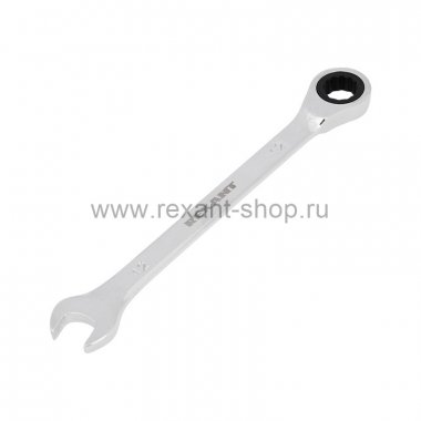 Фотография товара 'Rexant Ключ комбинированный трещоточный 12 мм, CrV, зеркальный хром, 12-5807-1'
