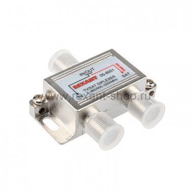 Фотография товара 'Rexant Диплексор (сумматор-делитель) SAT+TV, (MINI) , 05-8001'