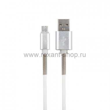 Фотография товара 'Rexant USB кабель для iPhone 5/6/7/8/Х моделей, 1 метр (с пружиной) , 18-7011'
