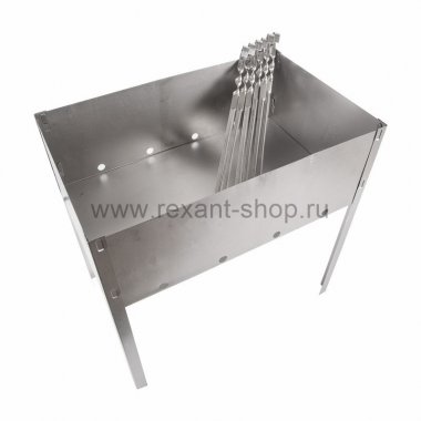 Фотография товара 'Rexant Мангал сборный "ЭКОНОМ" в пленке с шампурами СОКОЛ, 62-0007'