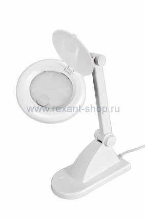 Фотография товара 'Rexant Лупа настольная 3D+12D с подсветкой, ø90мм, белая REXANT 31-0242'