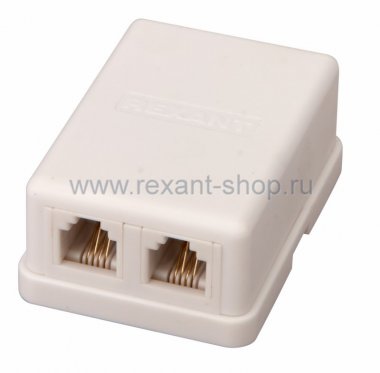 Фотография товара 'Rexant Телефонная розетка - 2 6P-4C 03-0002'
