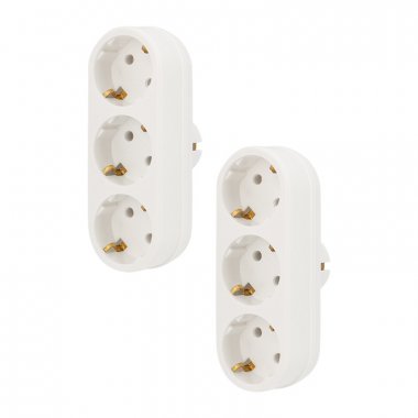 Фотография товара 'Rexant Набор тройников электрических линейных 16 А с заземлением, 11-1079-2'