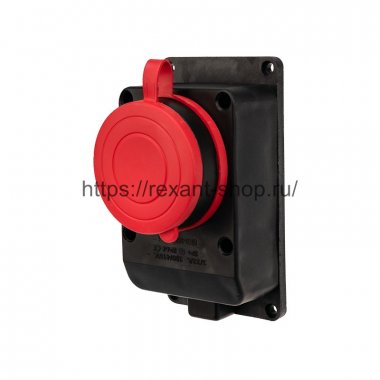 Фотография товара 'Rexant Розетка влагозащищенная настенная с крышкой, 3Р+РЕ, 32 А IP44, 111-007'