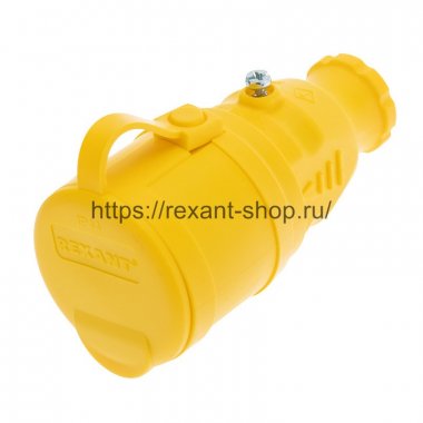 Фотография товара 'Rexant Розетка переносная влагозащищенная с крышкой, с/з, 16 А, IP44, каучук, 111-122'