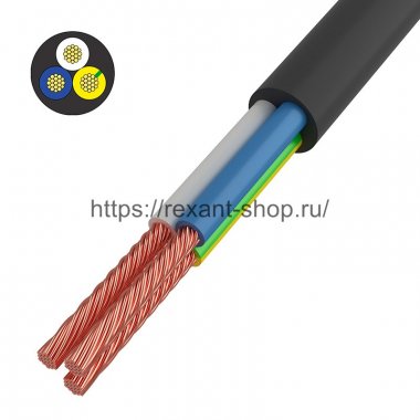 Фотография товара 'Rexant Провод соединительный ПВС 3x1,5 мм?, 01-8047-20'