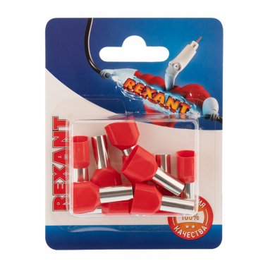 Фотография товара 'Rexant Наконечник штыревой втулочный изолированный F-14 мм 2х10 мм, 06-0413-A'
