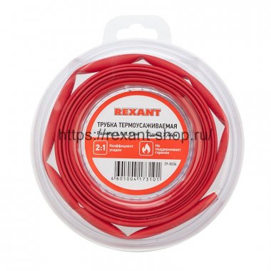 Фотография товара 'Rexant Трубка термоусаживаемая 6,0/3,0 мм, 29-0034'