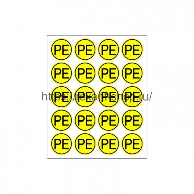 Фотография товара 'Rexant Наклейка знак электробезопасности «PE» d - 20 мм, 55-0004'