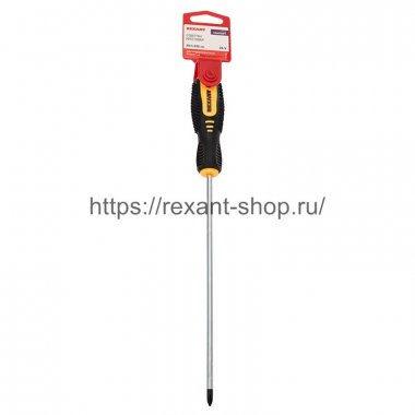 Фотография товара 'Rexant Отвертка крестовая PH 1х200 мм, двухкомпонентная рукоятка, 12-6406'