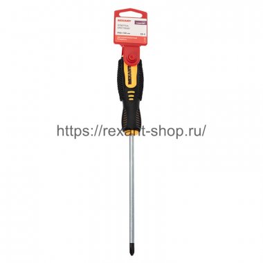 Фотография товара 'Rexant Отвертка крестовая PH 2х150 мм, двухкомпонентная рукоятка, 12-6408'