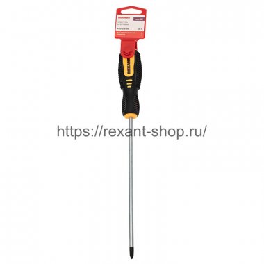 Фотография товара 'Rexant Отвертка крестовая PH 2х200 мм, двухкомпонентная рукоятка, 12-6409'