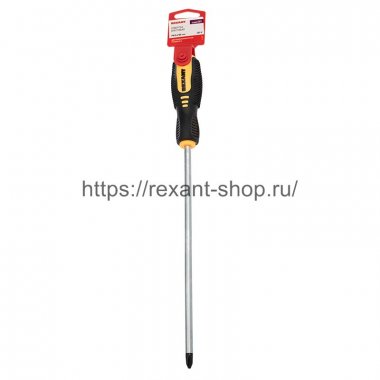 Фотография товара 'Rexant Отвертка крестовая PH 3х250 мм, двухкомпонентная рукоятка, 12-6411'