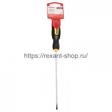 Фотография товара 'Rexant Отвертка шлицевая SL 3х150 мм, двухкомпонентная рукоятка, 12-6422'