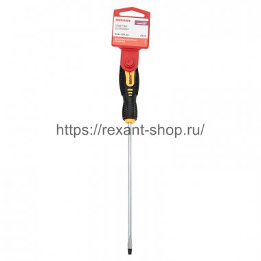 Фотография товара 'Rexant Отвертка шлицевая SL 4х150 мм, двухкомпонентная рукоятка, 12-6425'