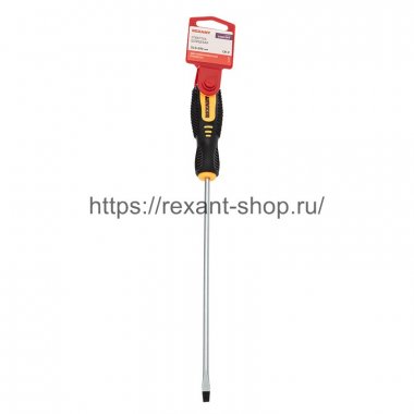 Фотография товара 'Rexant Отвертка шлицевая SL 5х200 мм, двухкомпонентная рукоятка, 12-6429'