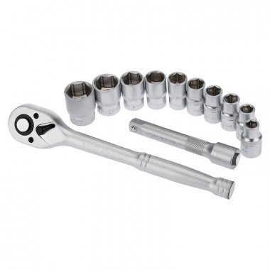 Фотография товара 'Rexant Набор торцевых головок 1/2, головки 10-24 мм, с трещоточным ключом, 12 предметов, 12-8301'