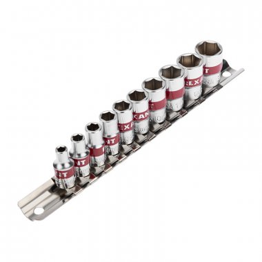 Фотография товара 'Rexant Набор торцевых головок 1/4, шестигранные, CrV, 12-8316'