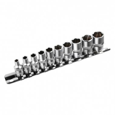 Фотография товара 'Rexant Набор универсальных торцевых головок 1/4, двенадцатигранные, CrV, 12-8314'