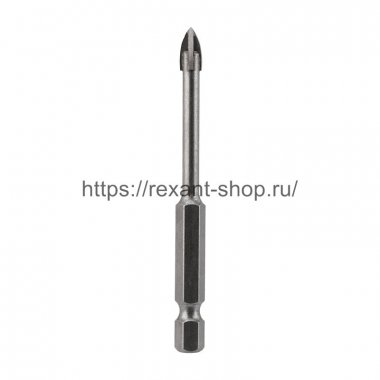 Фотография товара 'Rexant Сверло по стеклу и керамике 5 мм 4 грани шестигранный хвостовик, 91-0648'