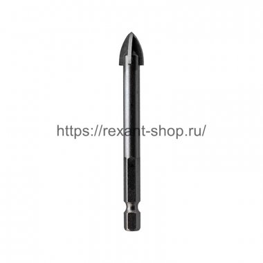 Фотография товара 'Rexant Сверло по стеклу и керамике12 мм 4 грани шестигранный хвостовик, 91-0652'