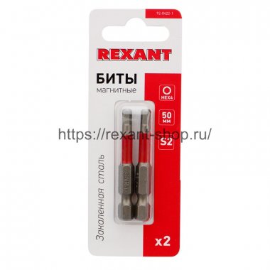 Фотография товара 'Rexant Бита шестигранная HEX-4*50 мм для шуруповерта сталь S2, 92-0422-1'