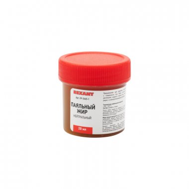 Фотография товара 'Rexant Флюс для пайки, паяльный жир НЕЙТРАЛЬНЫЙ, 20 мл, 09-3665-1'