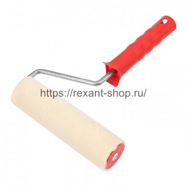 Фотография товара 'Rexant Валик велюр, ворс 5 мм, ширина ролика 180 мм, ? 42 мм, бюгель 8 мм серия «Мастер», 89-0007'