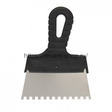 Фотография товара 'Rexant Шпатель фасадный REXANT 150 мм зуб 6х6 нержавеющая сталь, пластмассовая ручка, 89-0221'